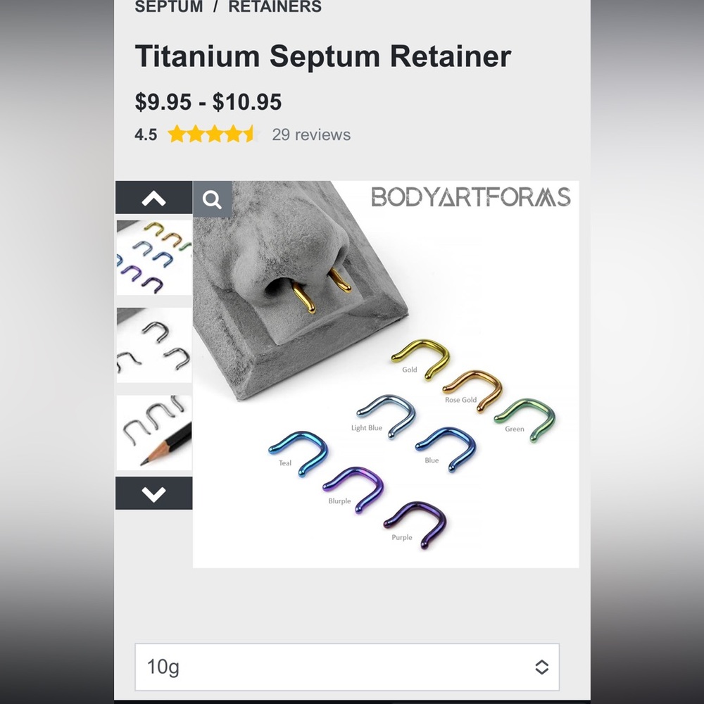 titanium septum jewelry - Picture 3 of 4